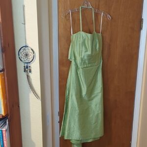 NWT Watters & Watters Raw Silk Light Green Dress Sz 10 USA Made